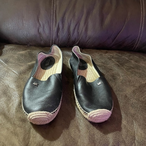 Michael Kors Black Leather Espadrille Flats Women’s Size 8.5M / 38.5M - Picture 2 of 12